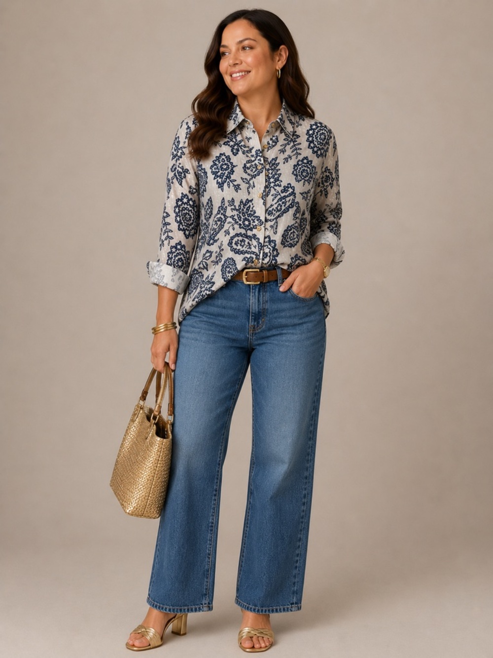 Charter Club Woman Weekend - Metallic Linen Shirt – Sz1X - Picture 2 of 10